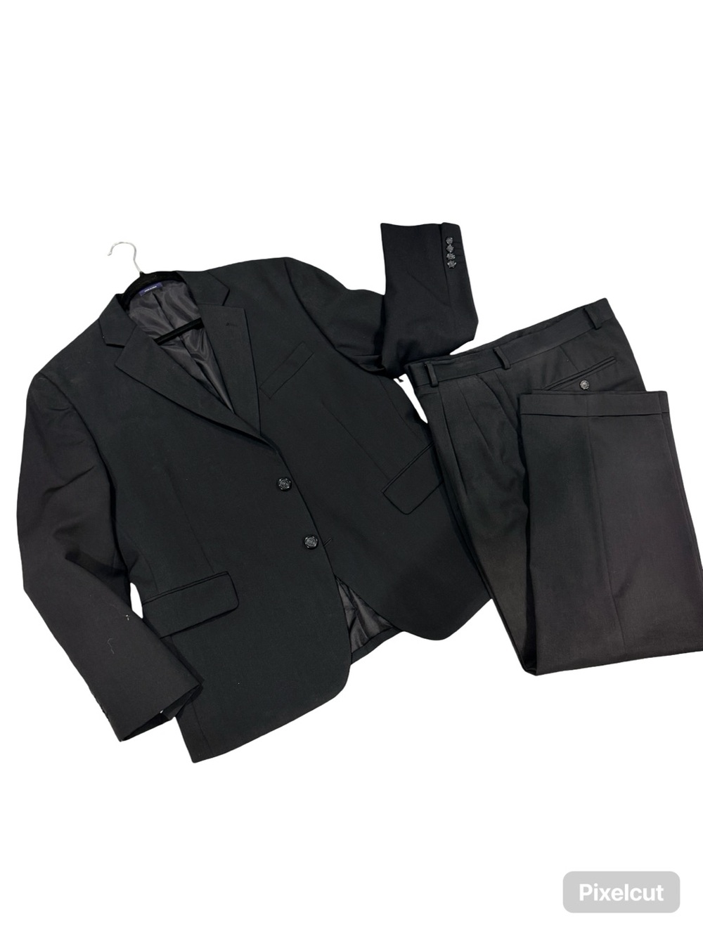 Stafford Men's Classic Black Suit Jacket & Pants - Tailored Fit